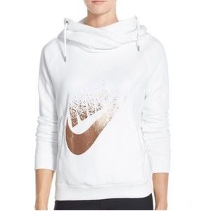Nike Hoodie with Rose Gold Logo - Size M